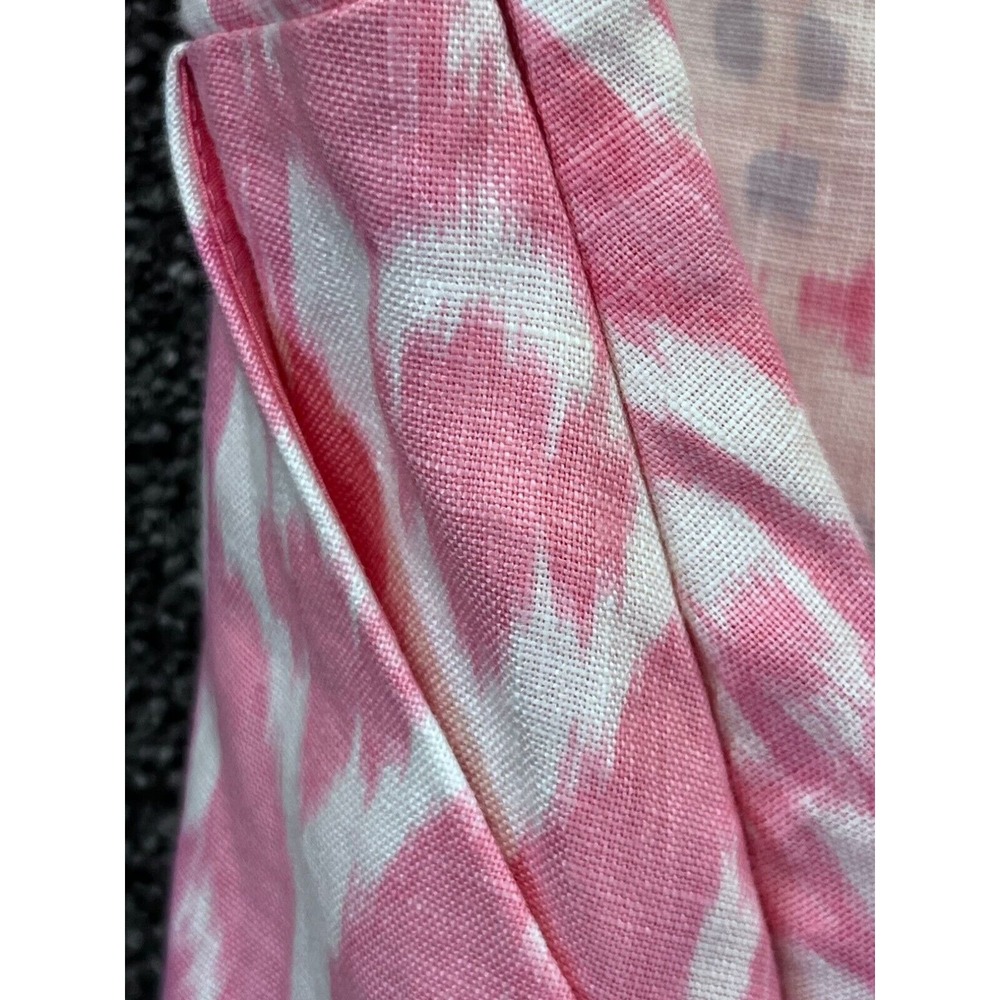 Gap Pink & White Ikat Pattern Sleeveless Linen Dress - Picture 6 of 8